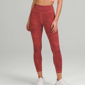 Lululemon Invigorate High-Rise Tight 25 in Crackle Glaze Vintage Orange Larkspur